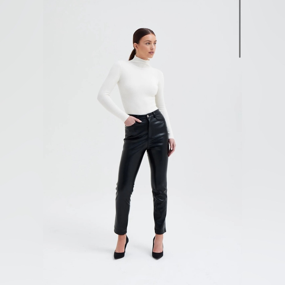 BOA Leather Mom Trousers-Blk Small